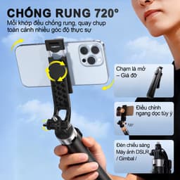 M2 MINI Gậy Chụp Ảnh Đa Năng – Gậy selfie kiêm chân tripod, 3 trong 1 bản cầm tay, Dài 1.3m có thể điều chỉnh, Xoay 360 độ, Điều khiển Bluetooth không dây, 5