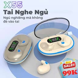 Tai nghe ngủ KY X55 (Tặng kèm 2 phần quà: 1 bộ sticker hoạt hình + 1 cặp bao ngón tay chơi game) — Âm thanh Stereo chuẩn Hi-Fi, Chống nước IPX5, Khử tiếng ồn, Điều khiển cảm ứng 1