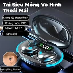 Tai nghe ngủ KY X55 (Tặng kèm 2 phần quà: 1 bộ sticker hoạt hình + 1 cặp bao ngón tay chơi game) — Âm thanh Stereo chuẩn Hi-Fi, Chống nước IPX5, Khử tiếng ồn, Điều khiển cảm ứng 4