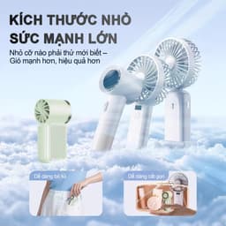 S1 MINI Quạt Tay Tốc Độ Cao, Làm mát nhanh, Quạt cầm tay mini, Chỉ 8,9cm, Điều chỉnh 6 tốc độ, 100 Mức gió, Màn hình kỹ thuật số, Pin 1800mAh 6