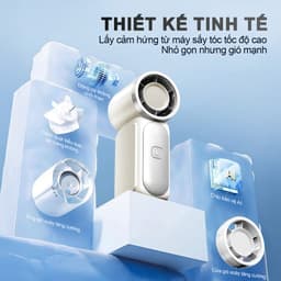 S1 MINI Quạt Tay Tốc Độ Cao, Làm mát nhanh, Quạt cầm tay mini, Chỉ 8,9cm, Điều chỉnh 6 tốc độ, 100 Mức gió, Màn hình kỹ thuật số, Pin 1800mAh 7