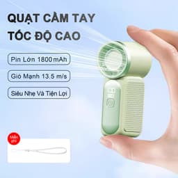 S1 MINI Quạt Tay Tốc Độ Cao, Làm mát nhanh, Quạt cầm tay mini, Chỉ 8,9cm, Điều chỉnh 6 tốc độ, 100 Mức gió, Màn hình kỹ thuật số, Pin 1800mAh 4