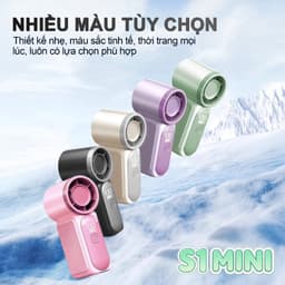 S1 MINI Quạt Tay Tốc Độ Cao, Làm mát nhanh, Quạt cầm tay mini, Chỉ 8,9cm, Điều chỉnh 6 tốc độ, 100 Mức gió, Màn hình kỹ thuật số, Pin 1800mAh 8