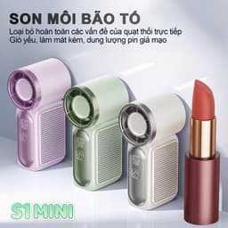 S1 MINI Quạt Tay Tốc Độ Cao, Làm mát nhanh, Quạt cầm tay mini, Chỉ 8,9cm, Điều chỉnh 6 tốc độ, 100 Mức gió, Màn hình kỹ thuật số, Pin 1800mAh 5