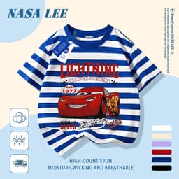 🚗 Giao hàng trong ngày 🚓 Áo thun trẻ em cotton trắng in khu vui chơi ô tô hoạt hình vui nhộn, thoáng mát mùa hè, tay ngắn cho bé 3-16 tuổi nam nữ đều mặc được. 8