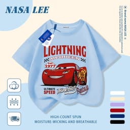 🚗 Giao hàng trong ngày 🚓 Áo thun trẻ em cotton trắng in khu vui chơi ô tô hoạt hình vui nhộn, thoáng mát mùa hè, tay ngắn cho bé 3-16 tuổi nam nữ đều mặc được. 3