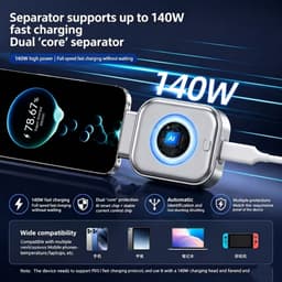 Bộ chuyển đổi Type-C tự cắt toàn bộ thông minh, Ngắt kết nối tự động đa năng để sạc ban đêm, Bộ tách ngăn ngừa quá tải 4