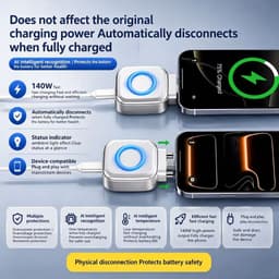 Bộ chuyển đổi Type-C tự cắt toàn bộ thông minh, Ngắt kết nối tự động đa năng để sạc ban đêm, Bộ tách ngăn ngừa quá tải 6