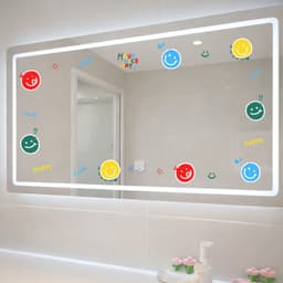 Hoạt Hình Hạnh Phúc Nụ Cười Họa Tiết Miếng Dán Cafe Quần Áo Cửa Hàng Gương Trang Trí Cửa Miếng Dán pvc Tự Dính Trang Trí Phòng Tắm Miếng Dán 3