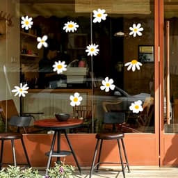 Nhãn Dán Cửa Kính Nhỏ Hoa Cúc Thiết Kế Cửa Hàng Trang Trí Cửa Sổ Decal PVC Không Keo Sổ Lưới Tản Nhiệt Chân Không Miếng Dán Tĩnh Điện Miếng Dán 5
