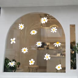 Nhãn Dán Cửa Kính Nhỏ Hoa Cúc Thiết Kế Cửa Hàng Trang Trí Cửa Sổ Decal PVC Không Keo Sổ Lưới Tản Nhiệt Chân Không Miếng Dán Tĩnh Điện Miếng Dán 1