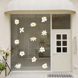 Nhãn Dán Cửa Kính Nhỏ Hoa Cúc Thiết Kế Cửa Hàng Trang Trí Cửa Sổ Decal PVC Không Keo Sổ Lưới Tản Nhiệt Chân Không Miếng Dán Tĩnh Điện Miếng Dán 3