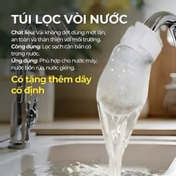 10 / 20 / 50 Cái Bộ Lọc Vòi Cotton, Đa Năng Với Bộ Lọc Vòi T-strap, Túi Lọc Nước Máy Chống Bắn Dày 2