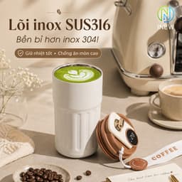 Bình Giữ Nhiệt Inox 316 Mới Cốc Di Động 2 Lớp bình nước giữ nhiệt 7
