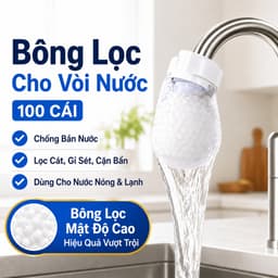 100PCS Túi bông lọc vòi nước đa năng chống bắn nước túi lọc nước máy dày mật độ cao có dây buộc lọc cát rỉ sét cặn vôi bụi bẩn dùng cho vòi bếp nhà tắm nóng lạnh 1
