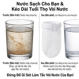 100PCS Túi bông lọc vòi nước đa năng chống bắn nước túi lọc nước máy dày mật độ cao có dây buộc lọc cát rỉ sét cặn vôi bụi bẩn dùng cho vòi bếp nhà tắm nóng lạnh 4