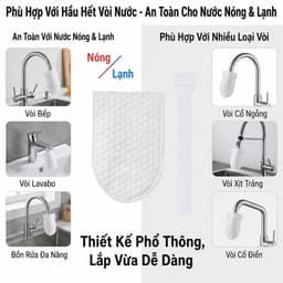 100PCS Túi bông lọc vòi nước đa năng chống bắn nước túi lọc nước máy dày mật độ cao có dây buộc lọc cát rỉ sét cặn vôi bụi bẩn dùng cho vòi bếp nhà tắm nóng lạnh 5