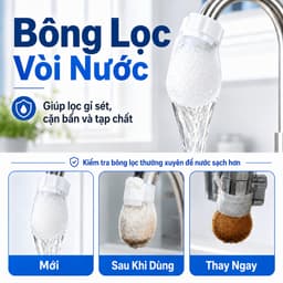 100PCS Túi bông lọc vòi nước đa năng chống bắn nước túi lọc nước máy dày mật độ cao có dây buộc lọc cát rỉ sét cặn vôi bụi bẩn dùng cho vòi bếp nhà tắm nóng lạnh 3