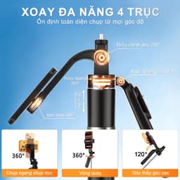 M3 MAX Gậy Chụp Ảnh Đa Năng – 3 in 1 Gậy selfie kiêm chân tripod, Dài 1.85m có thể điều chỉnh, Xoay 720 độ, Tay cầm cân bằng quay phim, Ốc vít chuẩn 1/4 (Tương thích với máy ảnh/Pocket3/ GoPro/đèn livestream) 5