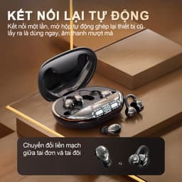 Y38 (2 cặp tai nghe) Mới Nhất Tai Nghe Đôi Kiêm Sạc Dự Phòng, Cặp tai nghe kẹp và 1 Cặp ngủ, Sạc ngược cho điện thoại & thiết bị khác, nhạc liên tục hơn 30 giờ, Âm thanh nổi cấp độ HiFi, Phù hợp cho cả khi ngủ và thể thao 9