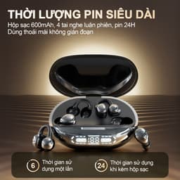 Y38 (2 cặp tai nghe) Mới Nhất Tai Nghe Đôi Kiêm Sạc Dự Phòng, Cặp tai nghe kẹp và 1 Cặp ngủ, Sạc ngược cho điện thoại & thiết bị khác, nhạc liên tục hơn 30 giờ, Âm thanh nổi cấp độ HiFi, Phù hợp cho cả khi ngủ và thể thao 5