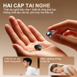 Y38 (2 cặp tai nghe) Mới Nhất Tai Nghe Đôi Kiêm Sạc Dự Phòng, Cặp tai nghe kẹp và 1 Cặp ngủ, Sạc ngược cho điện thoại & thiết bị khác, nhạc liên tục hơn 30 giờ, Âm thanh nổi cấp độ HiFi, Phù hợp cho cả khi ngủ và thể thao 4