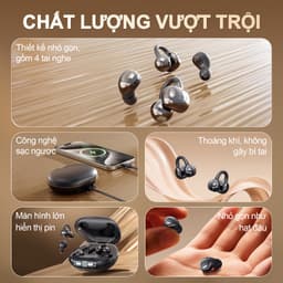 Y38 (2 cặp tai nghe) Mới Nhất Tai Nghe Đôi Kiêm Sạc Dự Phòng, Cặp tai nghe kẹp và 1 Cặp ngủ, Sạc ngược cho điện thoại & thiết bị khác, nhạc liên tục hơn 30 giờ, Âm thanh nổi cấp độ HiFi, Phù hợp cho cả khi ngủ và thể thao 3