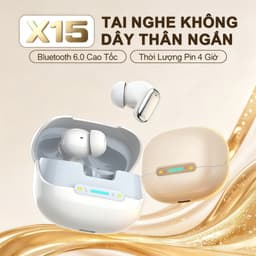 X15 Tai Nghe Nhét Tai Chân Ngắn Đời Mới Nhất [2 Quà tặng] chống ồn chủ động ANC, Âm thanh nổi mức HiFi, Công nghệ mạ điện cao cấp 1
