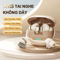 X15 Tai Nghe Nhét Tai Chân Ngắn Đời Mới Nhất [2 Quà tặng] chống ồn chủ động ANC, Âm thanh nổi mức HiFi, Công nghệ mạ điện cao cấp 4