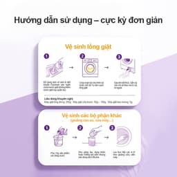 Fasclean Dung dịch vệ sinh và khử trùng máy giặt không cần ngâm 250g giúp loại bỏ nấm mốc, mạt bụi và mùi hôi 7