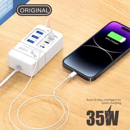 6 Cổng Sạc USB Đa Cổng 35W PD Type-C Điện Thoại Di Động Sạc Nhanh Tường Bộ Sạc TypeC USB Hub Adapter HOT -260901 8