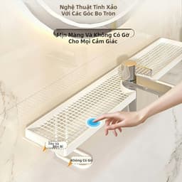 Kệ để đồ trên vòi nước bồn rửa mặt, kệ lưu trữ phòng tắm thoát nước rộng dung tích lớn không khoan tường 7