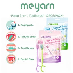 [Du lịch, văn phòng] Bàn chải đánh răng 3in1 Chỉ nha khoa & BC đánh răng & Bàn chải lưỡi 12 CÁI / gói 1