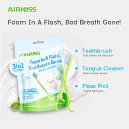 [Du lịch, văn phòng] Bàn chải đánh răng 3in1 Chỉ nha khoa & BC đánh răng & Bàn chải lưỡi 12 CÁI / gói 2