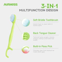 [Du lịch, văn phòng] Bàn chải đánh răng 3in1 Chỉ nha khoa & BC đánh răng & Bàn chải lưỡi 12 CÁI / gói 3