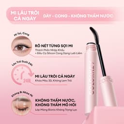 Mascara COLORKEY Chuốt Mi Dài Tơi Tự Nhiên, Cong Mi, Kháng Nước Lâu Trôi 24H 5
