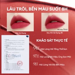 Son Kem Nhung Lì COLORKEY Velvet, Bền Màu Dễ Tán, Nhẹ Môi 2.5g 6