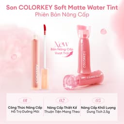 [MUA 2 NHẬN 3] Son Tint Lì COLORKEY Watery Tint, Bền Màu Lâu Trôi, Dưỡng Ẩm Không Dính 2.5g 2