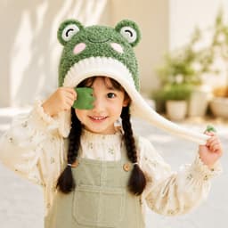 Mũ Trùm Đầu Dày Dặn Giữ Ấm Bảo Vệ Tai Họa Tiết Hoạt Hình Phong Cách Hàn Quốc Thời Trang Thu Đông Cho Bé Trai Và Gái 2