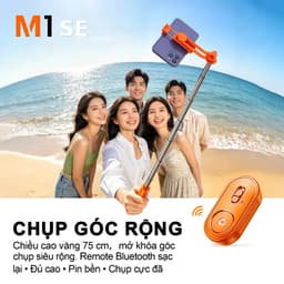 M1 SE Gậy Chụp Ảnh Đa Năng – Gậy selfie đầu tiên dành cho giới trẻ, Màu tươi trẻ - Chuẩn cá tính, Siêu Mini - Siêu Thời Trang, 3 trong 1 gậy selfie kiêm chân tripod, Dài 0.75m có thể điều chỉnh xoay 360 độ 5