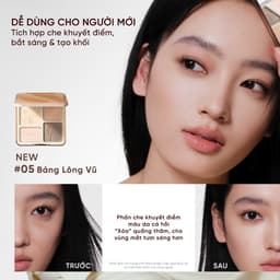 Bảng Phấn Tạo Khối Bắt Sáng 4 Ô JUDYDOLL Highlight & Contour Palette Mỏng Mịn Dễ tán Chuẩn màu 3D Lâu trôi 9g 6