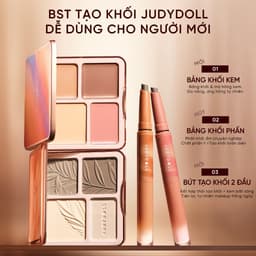 Bảng Phấn Tạo Khối Bắt Sáng 4 Ô JUDYDOLL Highlight & Contour Palette Mỏng Mịn Dễ tán Chuẩn màu 3D Lâu trôi 9g 2