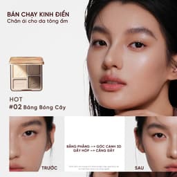 Bảng Phấn Tạo Khối Bắt Sáng 4 Ô JUDYDOLL Highlight & Contour Palette Mỏng Mịn Dễ tán Chuẩn màu 3D Lâu trôi 9g 5