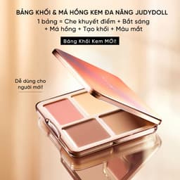 Bảng Phấn Tạo Khối Bắt Sáng 4 Ô JUDYDOLL Highlight & Contour Palette Mỏng Mịn Dễ tán Chuẩn màu 3D Lâu trôi 9g 3