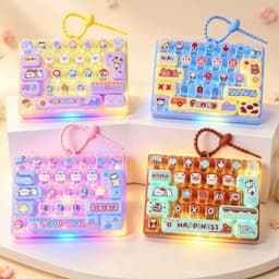 Bàn Phím Móc Khóa Bàn Phím Cơ Fidget Đồ Chơi Có Ánh Sáng 26 Phím Báo Chí Âm Thanh Giảm Căng Thẳng Đồ Chơi Quà Tặng Cho Trẻ Em Người Lớn 2
