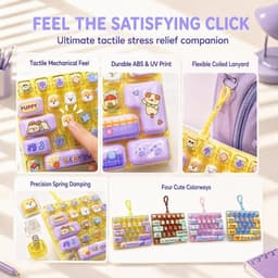 Bàn Phím Móc Khóa Bàn Phím Cơ Fidget Đồ Chơi Có Ánh Sáng 26 Phím Báo Chí Âm Thanh Giảm Căng Thẳng Đồ Chơi Quà Tặng Cho Trẻ Em Người Lớn 3