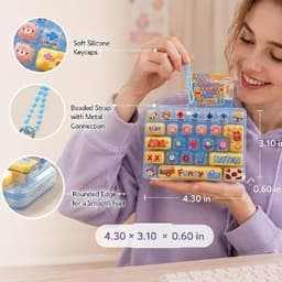 Bàn Phím Móc Khóa Bàn Phím Cơ Fidget Đồ Chơi Có Ánh Sáng 26 Phím Báo Chí Âm Thanh Giảm Căng Thẳng Đồ Chơi Quà Tặng Cho Trẻ Em Người Lớn 4