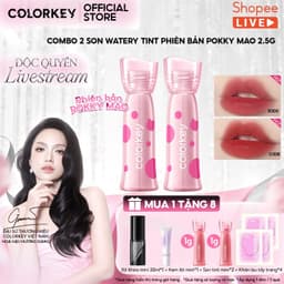 [KOL] COMBO 2 Son môi COLORKEY Watery Tint, Mờ, Mịn, Không Dính, Lâu trôi, Dưỡng ẩm 2.5g 1