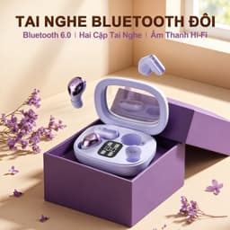 Y36 (2 cặp tai nghe) Mới Nhất Tai Nghe Đôi, 1 Cặp tai nghe chuôi ngắn và 1 Cặp tai nghe ngủ, Nghe nhạc liên tục hơn 30 giờ, Âm thanh nổi cấp độ HiFi, Chống ồn AI - Gọi rõ nét, Êm da - Không đau tai, Mở nắp kết nối ngay 2