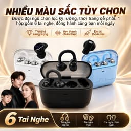 Y239 (3 cặp tai nghe) Tai Nghe 6 in 1 Mẫu Mới Nhất, 1 Cặp tai nghe kẹp tai và 1 Cặp tai nghe ngủ và 1 Cặp tai nghe chân ngắn, Đáp ứng mọi kịch bản – dùng là thích! Âm thanh nổi cấp độ HiFi, Nghe nhạc liên tục hơn 40 giờ 4